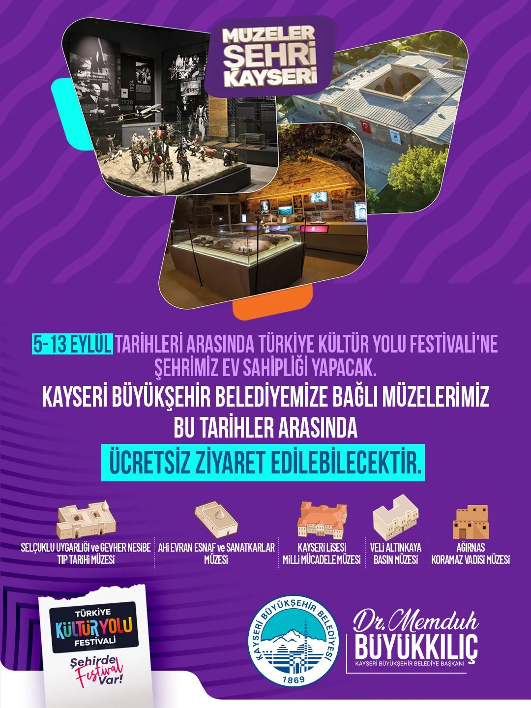 Büyükşehir’in müzeleri, Türkiye Kültür Yolu Festivali boyunca ücretsiz
